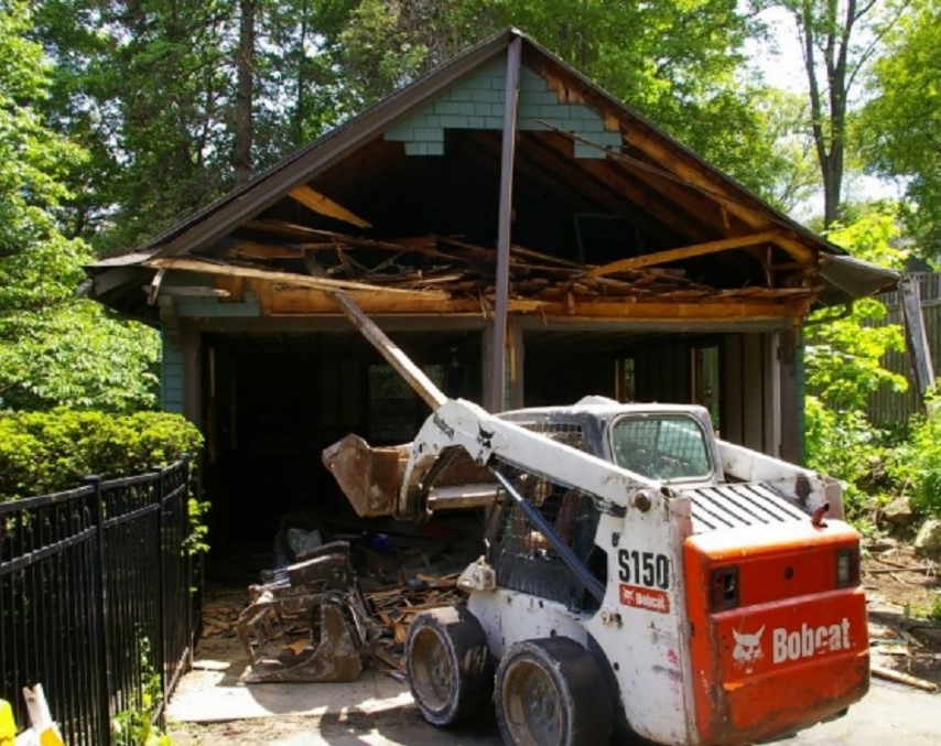 garage demolition in Bucks county