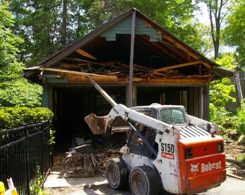 Garage demolition in Delaware County PA